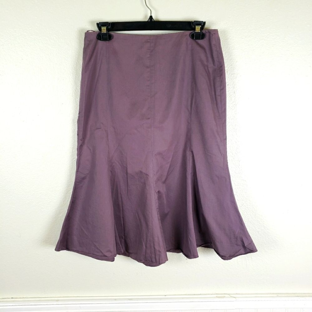 Women's Black Label Hugo Boss Purple Lilac Ruffled Bell Midi Skirt Size 06/Small